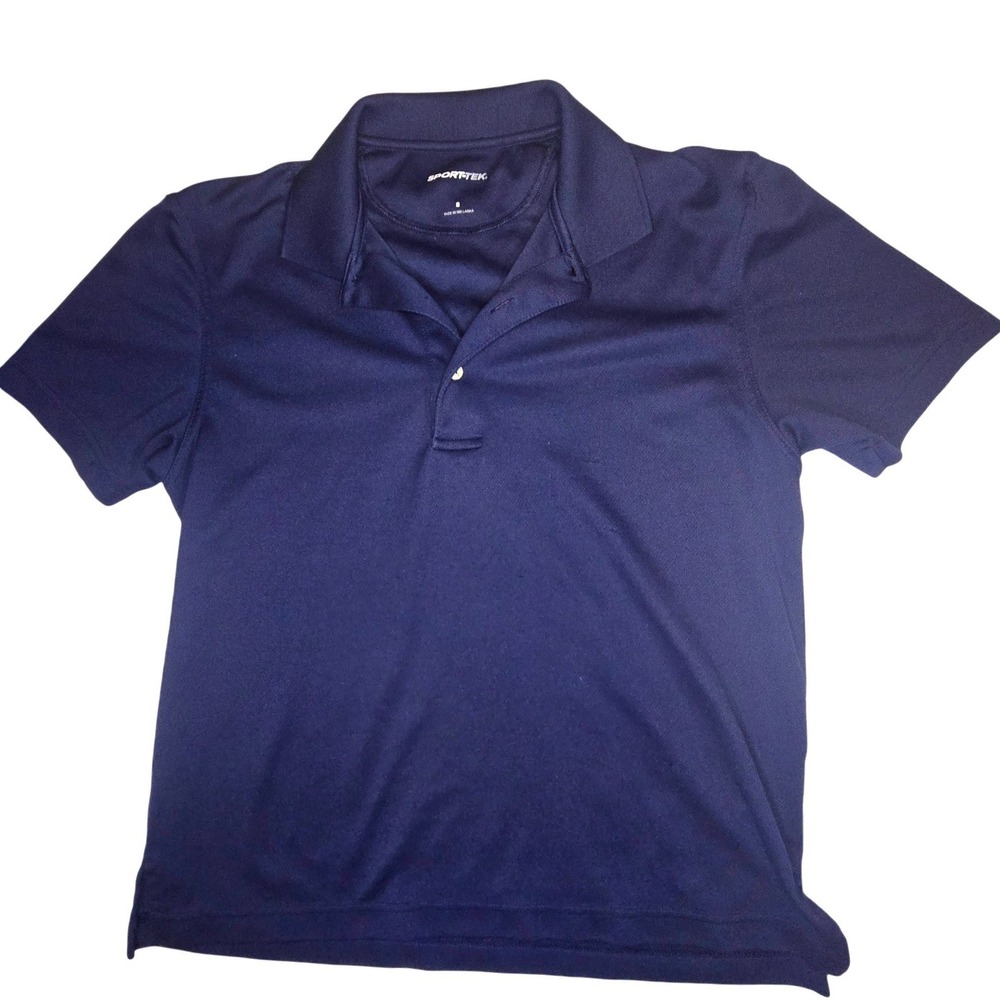 Sport-Tek Mens Navy Blue Performance Mesh Short‎ Sleeve Polo Shirt Size S